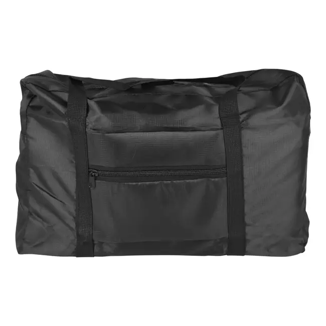 Benson Zwarte opvouwbare weekendtas met ritssluiting en band voor rolkoffer 48 x 34 x 13 cm