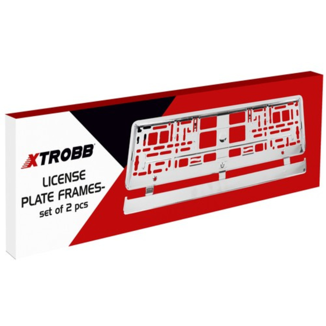 Xtrobb Chroom Kentekenplaathouder 2 Stuks - Universeel & Duurzaam