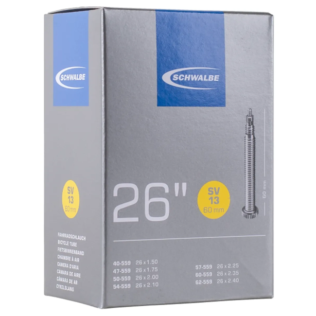 Schwalbe Binnenband 26x1.50-2.50 - Presta Ventiel 60mm - Duurzaam Rubber - Zwart