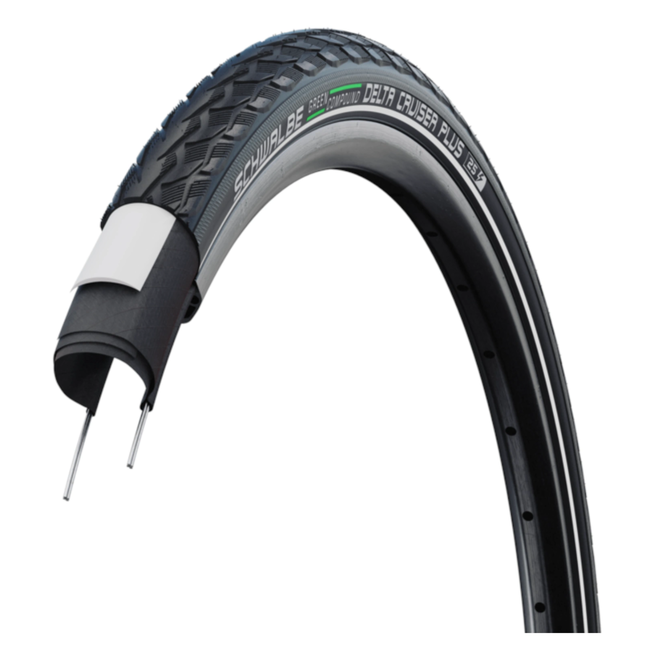 Schwalbe Fietsband - K-Guard bescherming - Zwart met reflectie - 28x1 1/8 - Retro stijl