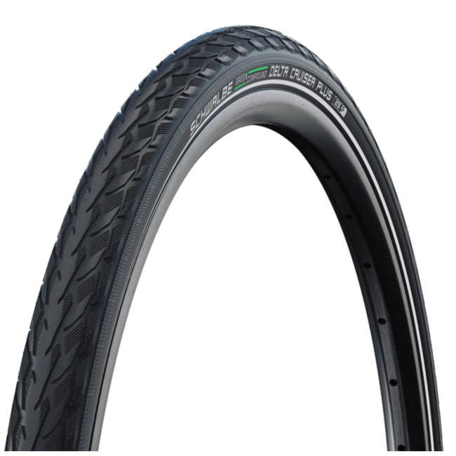 Schwalbe Fietsband - Delta Cruiser - K-Guard bescherming - Zwart met reflectie - 26x1 3/8