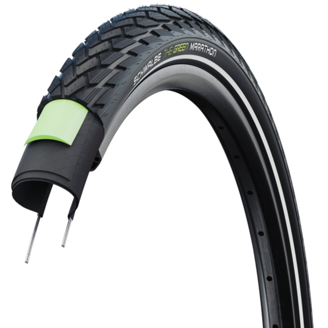 Schwalbe Duurzame buitenband met 3mm anti-leklaag en reflectie voor e-bikes - 28x1.40 zwart
