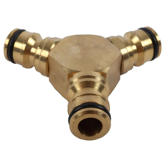 Talen Tools Y-Stuk voor Tuinslang met Nippels - Duurzaam Messing