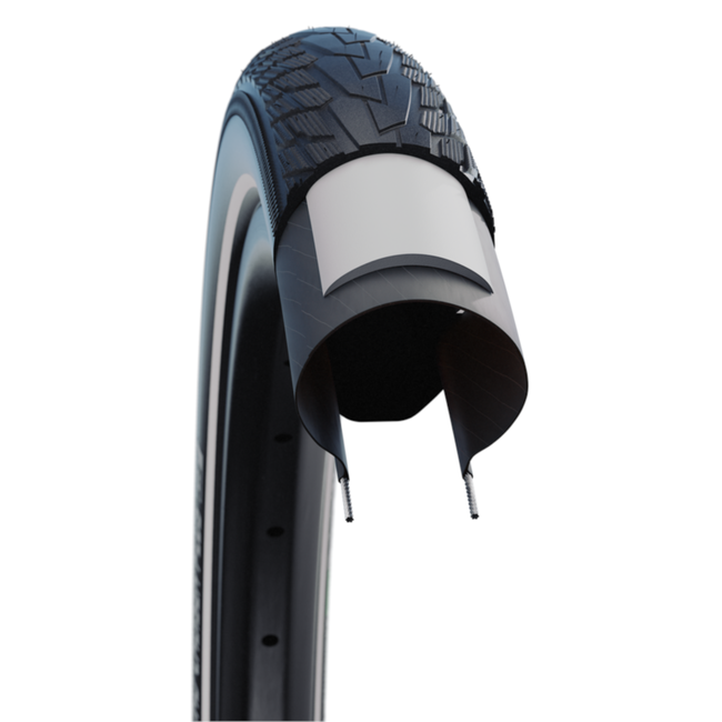 Schwalbe Road Cruiser Plus - Buitenband - PunctureGuard 3mm - Zwart met reflectie - 28x1.40