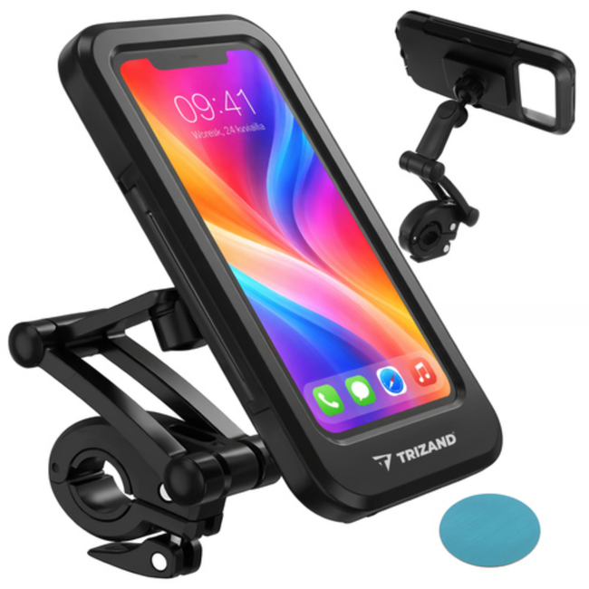 Trizand Waterdichte fietstelefoonhouder met 360° draaiing voor telefoons tot 6.9 inch