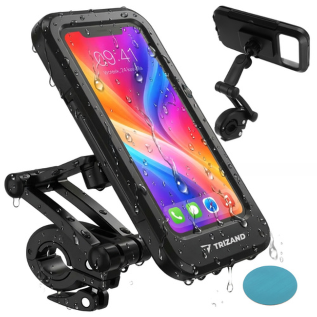 Trizand Waterdichte fietstelefoonhouder met 360° draaiing voor telefoons tot 6.9 inch