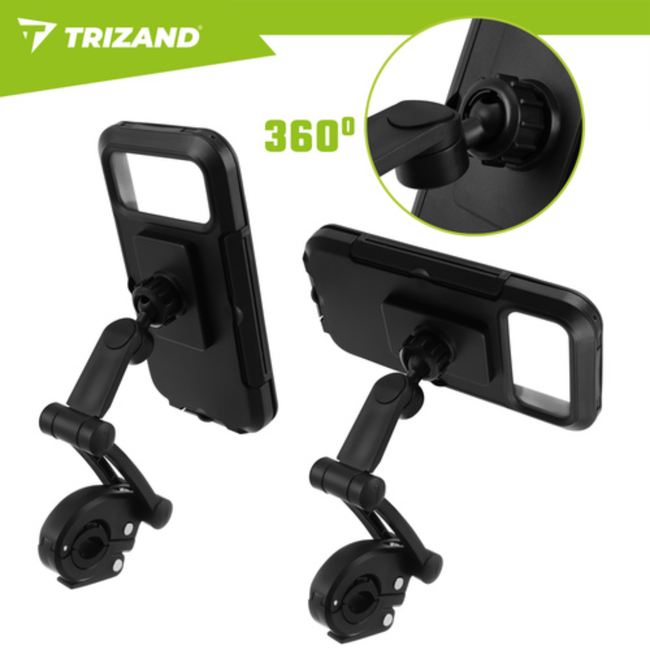 Trizand Waterdichte fietstelefoonhouder met 360° draaiing voor telefoons tot 6.9 inch