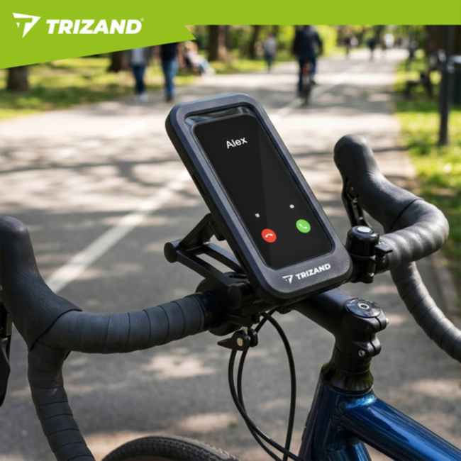 Trizand Waterdichte fietstelefoonhouder met 360° draaiing voor telefoons tot 6.9 inch