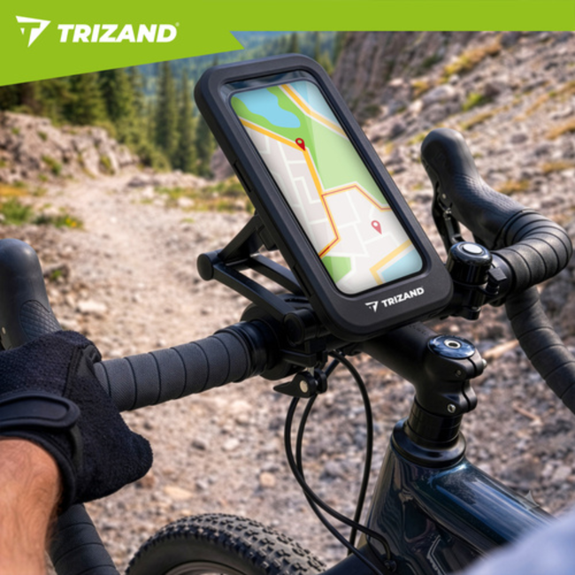Trizand Waterdichte fietstelefoonhouder met 360° draaiing voor telefoons tot 6.9 inch