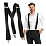 Ruhhy Zwarte herenbretels 3,5 cm breed met Y-vorm en metalen clips