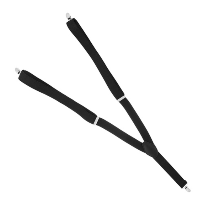 Ruhhy Zwarte herenbretels 3,5 cm breed met Y-vorm en metalen clips