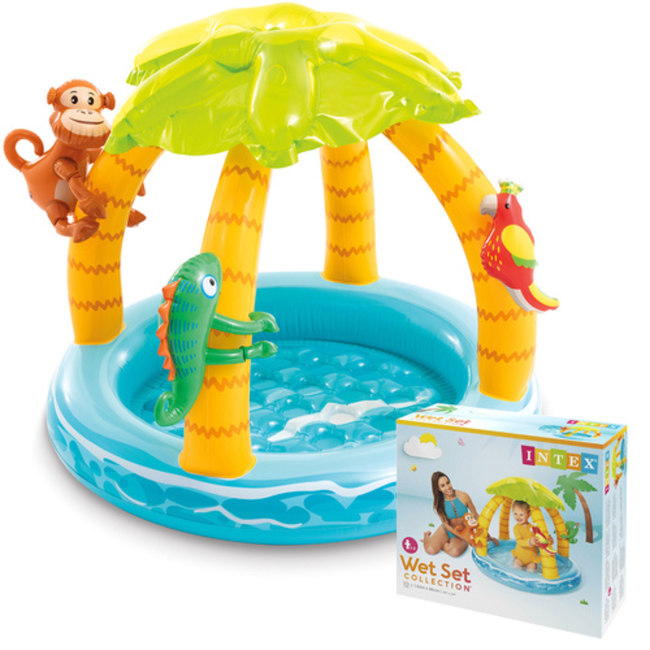 Intex Babyzwembad 102 x 86 cm met tropisch eiland ontwerp en 45 liter inhoud