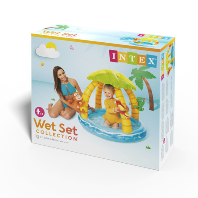 Intex Babyzwembad 102 x 86 cm met tropisch eiland ontwerp en 45 liter inhoud