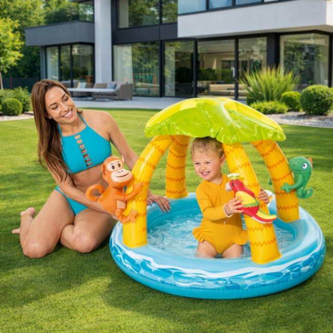 Intex Babyzwembad 102 x 86 cm met tropisch eiland ontwerp en 45 liter inhoud