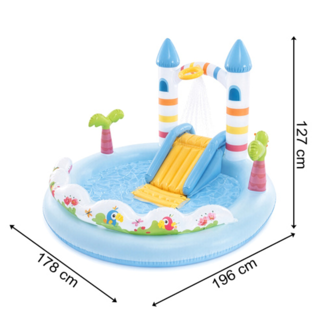 Intex Water speelcentrum met glijbaan, sproeier en eenhoorn voor kinderen vanaf 2 jaar
