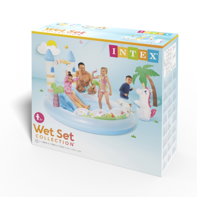 Intex Water speelcentrum met glijbaan, sproeier en eenhoorn voor kinderen vanaf 2 jaar