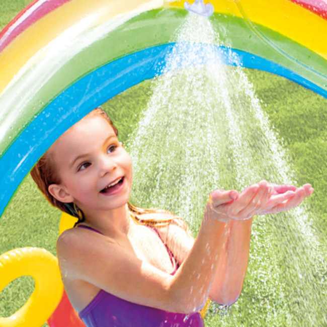 Intex Water speelcentrum met regenboog, glijbaan en spelaccessoires voor kinderen vanaf 2 jaar