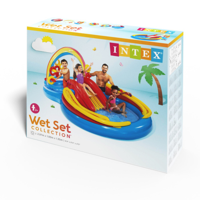 Intex Water speelcentrum met regenboog, glijbaan en spelaccessoires voor kinderen vanaf 2 jaar