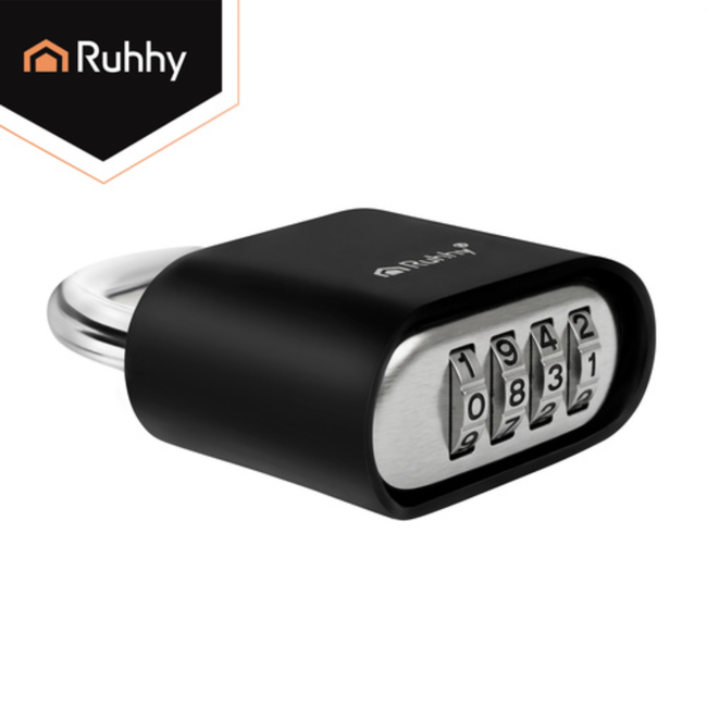 Ruhhy Stalen combinatieslot 50 mm met 4-cijferige code en geharde beugel voor dagelijks gebruik