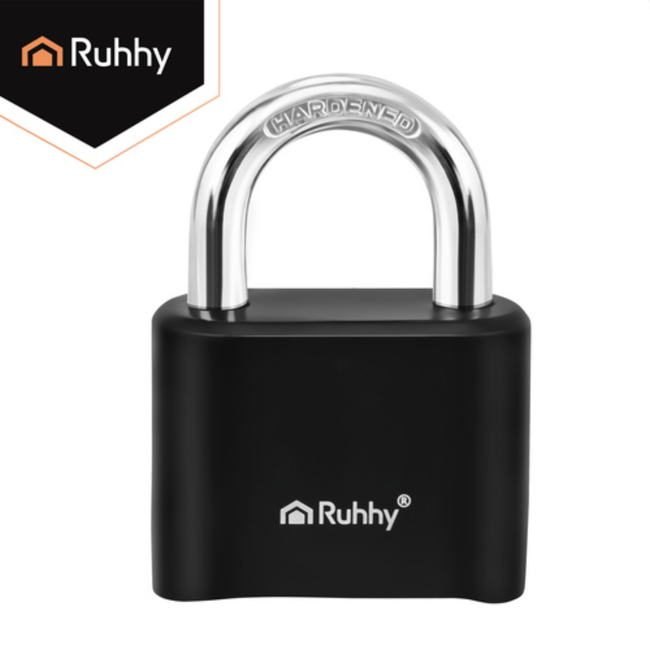 Ruhhy Stalen combinatieslot 50 mm met 4-cijferige code en geharde beugel voor dagelijks gebruik
