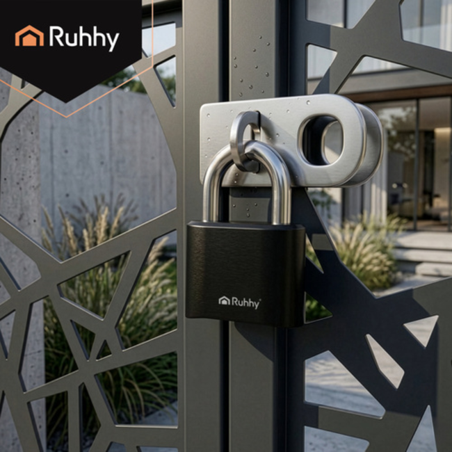 Ruhhy Stalen combinatieslot 50 mm met 4-cijferige code en geharde beugel voor dagelijks gebruik