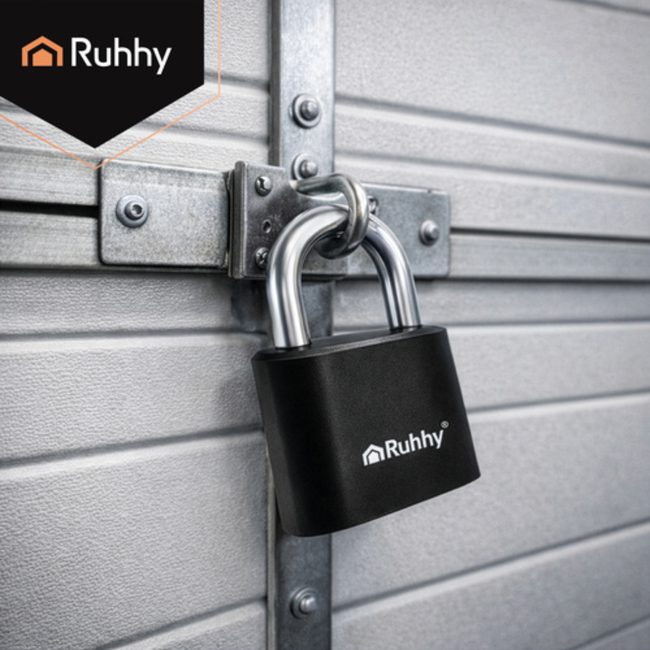 Ruhhy Stalen combinatieslot 50 mm met 4-cijferige code en geharde beugel voor dagelijks gebruik
