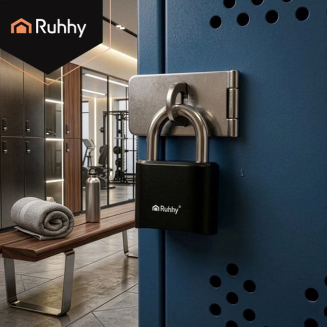 Ruhhy Stalen combinatieslot 50 mm met 4-cijferige code en geharde beugel voor dagelijks gebruik