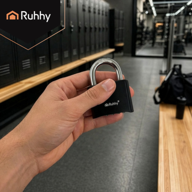 Ruhhy Stalen combinatieslot 50 mm met 4-cijferige code en geharde beugel voor dagelijks gebruik