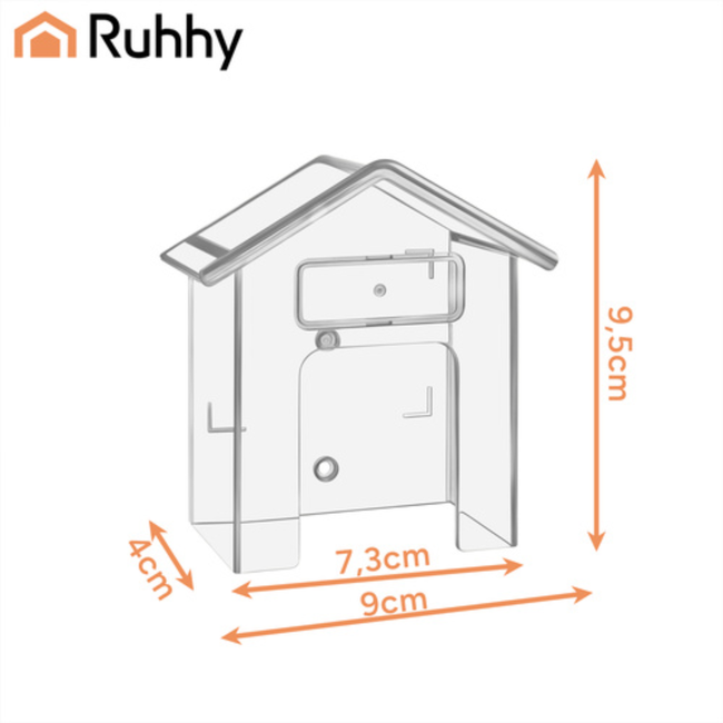 Ruhhy Transparante deurbel beschermkap 9,5 x 4,3 x 9,9 cm voor buiten en alle weersomstandigheden
