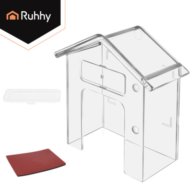 Ruhhy Transparante deurbel beschermkap 9,5 x 4,3 x 9,9 cm voor buiten en alle weersomstandigheden