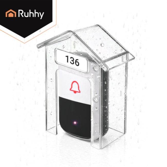 Ruhhy Transparante deurbel beschermkap 9,5 x 4,3 x 9,9 cm voor buiten en alle weersomstandigheden