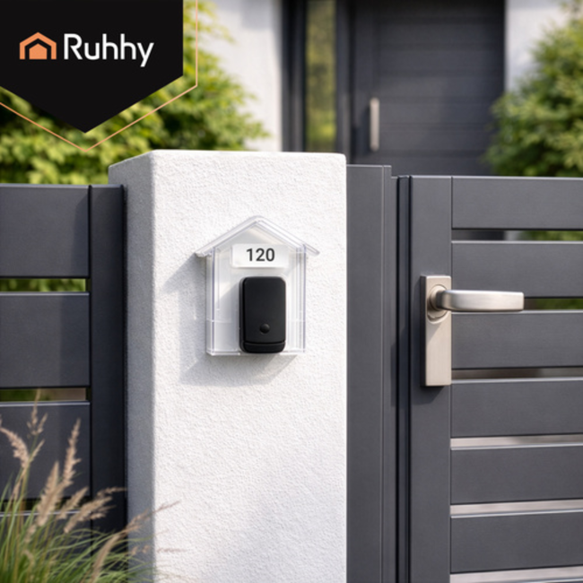 Ruhhy Transparante deurbel beschermkap 9,5 x 4,3 x 9,9 cm voor buiten en alle weersomstandigheden