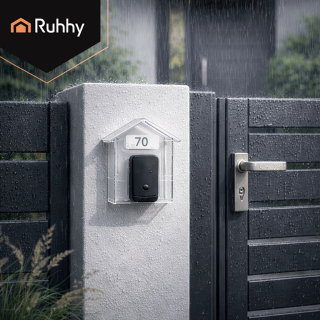 Ruhhy Transparante deurbel beschermkap 9,5 x 4,3 x 9,9 cm voor buiten en alle weersomstandigheden