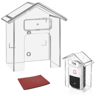 Ruhhy Transparante deurbel beschermkap 9,5 x 4,3 x 9,9 cm voor buiten en alle weersomstandigheden