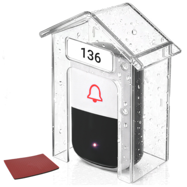 Ruhhy Transparante deurbel beschermkap 9,5 x 4,3 x 9,9 cm voor buiten en alle weersomstandigheden