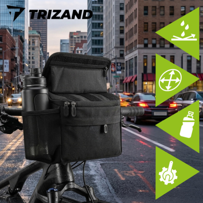 Trizand Waterbestendige stuurtas met telefoonhouder en transparant venster voor navigatie tijdens het fietsen