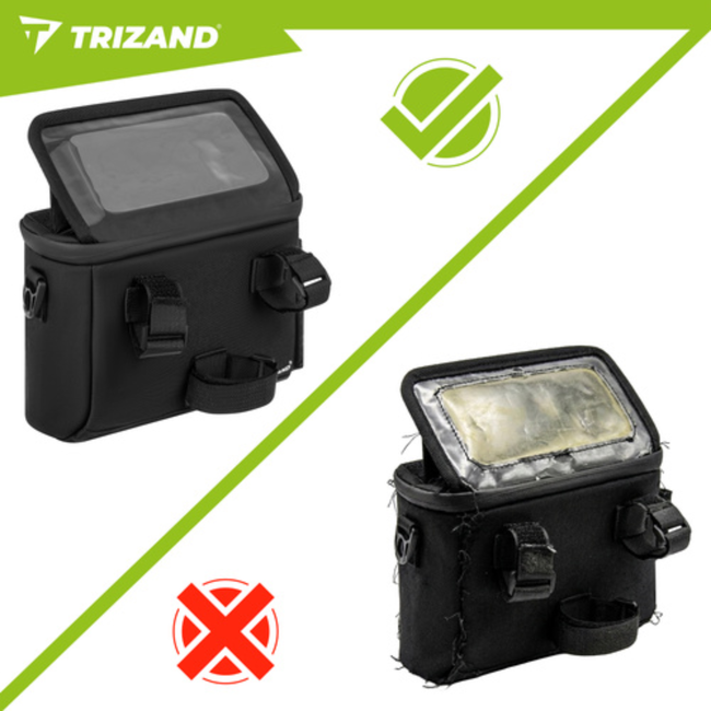 Trizand Waterbestendige stuurtas met telefoonhouder en transparant venster voor navigatie tijdens het fietsen