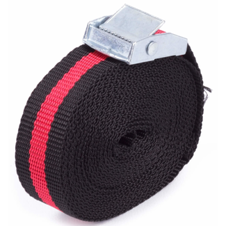 Benson Spanband met snelsluiting - 5 meter - rood/zwart - hoogwaardig nylon - TüV/GS keurmerk