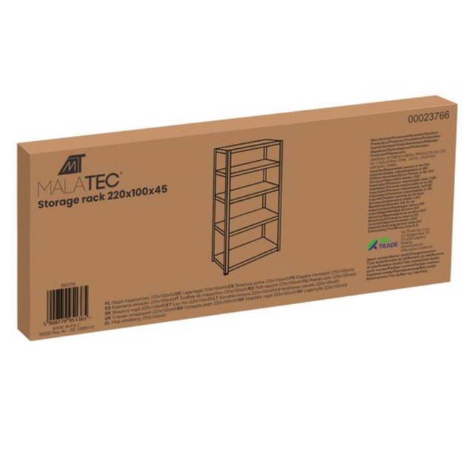 Malatec Magazijnstelling 220x100x45 - Optimaliseer Uw Opslagruimte met Robuustheid en Stijl