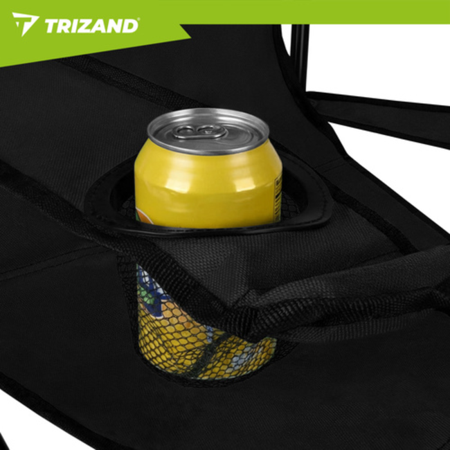 Trizand Zwarte Vissersstoel - 80 x 44 x 80 cm - Draagbaar en Stevig