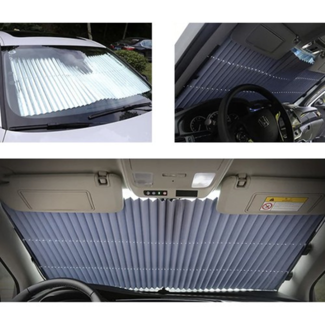 Ruhhy Rolluik Zonwering voor Autovenster - 150 x 65 cm - Inkortbaar & UV-bescherming
