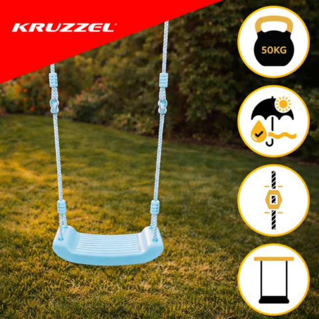 Kruzzel Blauwe Kunststof Schommel – Licht, Veilig & ideaal voor Buiten