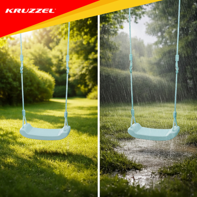 Kruzzel Blauwe Kunststof Schommel – Licht, Veilig & ideaal voor Buiten