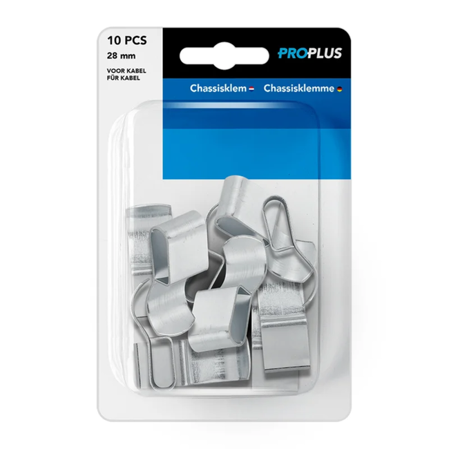 ProPlus Chassisklem - Ø 6 mm Kabel - 31 x 10 x 12 mm - Staal - Zilver - 10 stuks