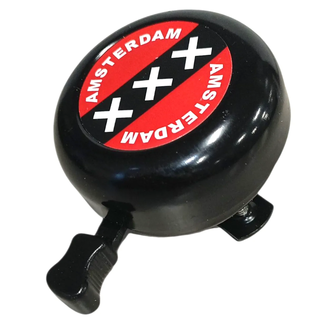 Falkx Amsterdam fietsbel - 50 mm - zwart/rood - duurzaam ontwerp - eenvoudig te monteren