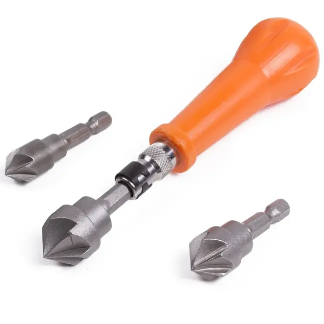 Benson 4-delige verzinkboor set - ergonomisch handvat - maten 12 mm, 16 mm, 19 mm