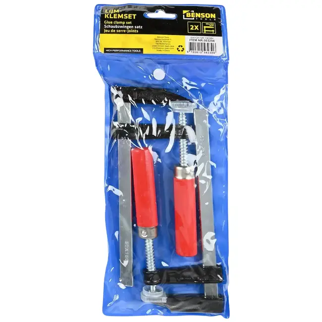 Benson Lijmklemset - 15 cm klembereik - 2 stuks - smeedbaar gietijzer - beschermkapjes