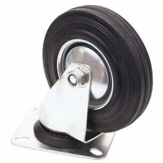 Benson Zwenkwiel - Ø 75 mm - Massief Rubber - Maximale Belasting 50 kg - Stalen Frame