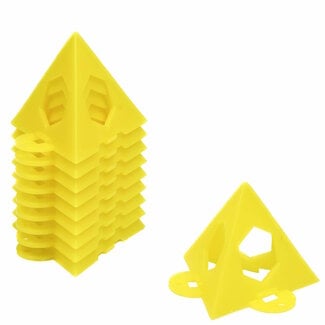 Benson Schilderpiramides - Set van 10 - Geel - Herbruikbaar - Lichtgewicht