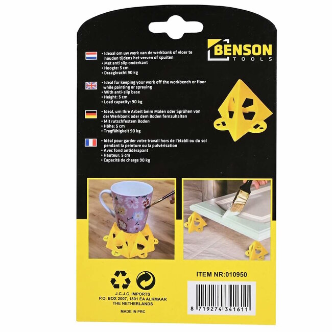 Benson Schilderpiramides - Set van 10 - Geel - Herbruikbaar - Lichtgewicht